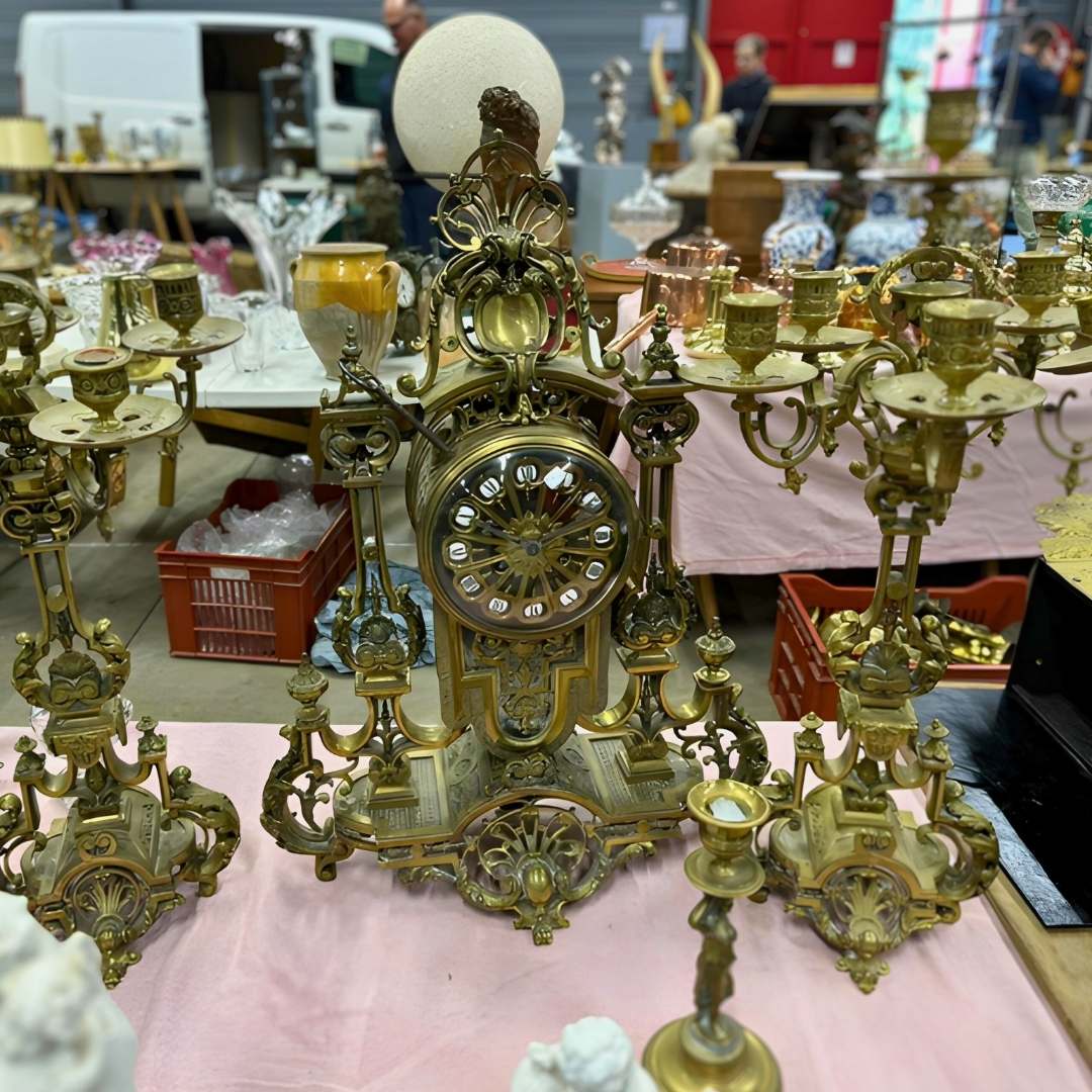 Bronz Takım Şömine Saati