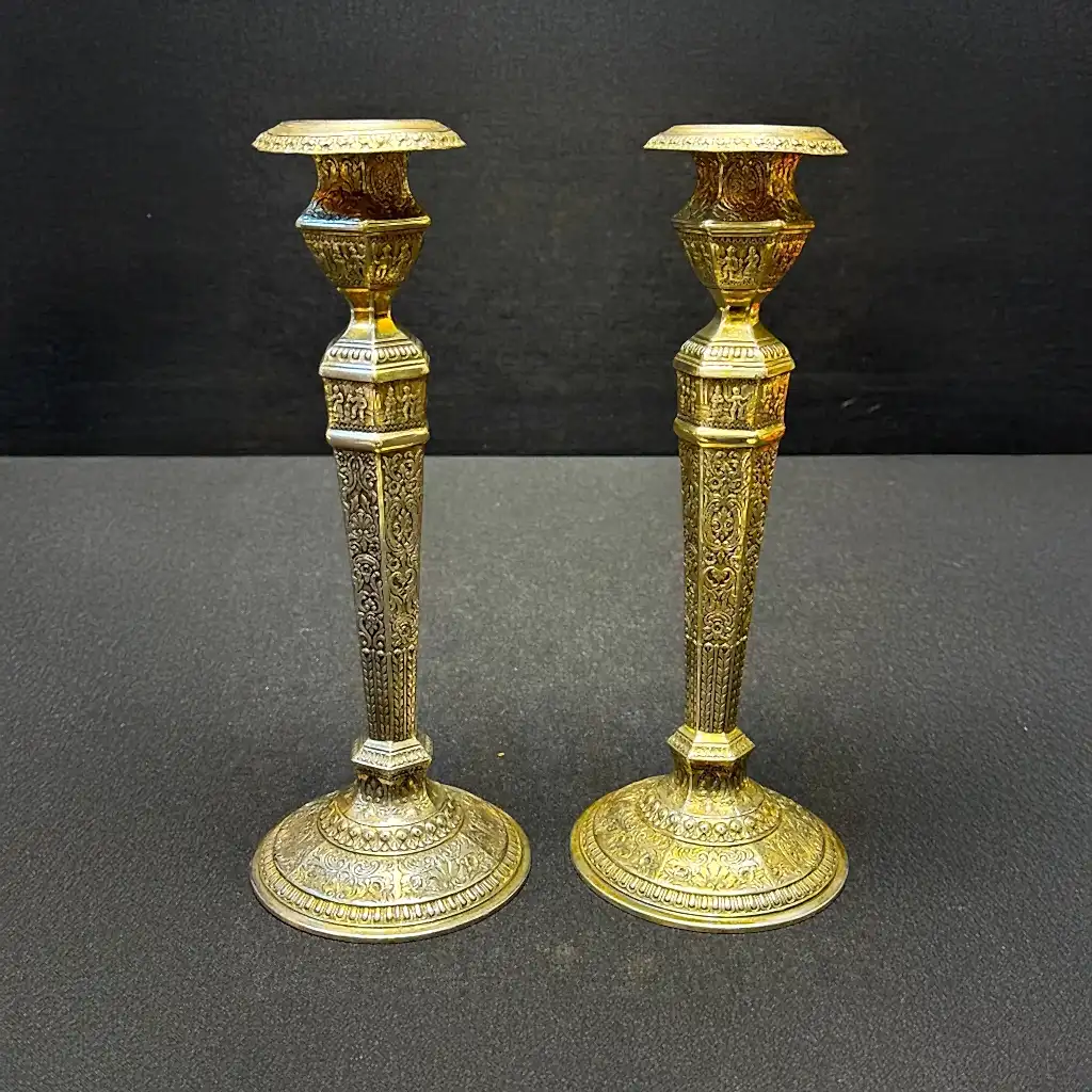 Çift Cristofle şamdan - antika eşya alanlar